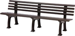 Panchina da giardino Antigua | 4 posti | Marrone | HxLxP 74x200x54cm | Plastica resistente agli agenti atmosferici e ai raggi UV | Panchina da parco Panchina da esterno Balcone da giardino Terrazza