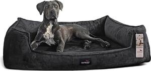 Tierlando® Lettino ortopedico per cani FRANKLIN Tessuto di peluche - Divano per cani - Dimensioni: 110x90cm | Colore: 40 Antracite