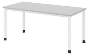 Scrivania bümö Serie H - Dimensioni: 160 x 80 cm, Finitura: Grigio, Struttura: Bianco
