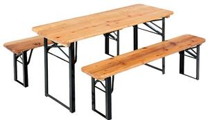 Set da giardino a 3 pezzi BBK-110, 110 cm, color naturale