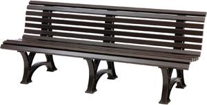 Panchina da giardino Jamaica | 4 posti | Marrone | HxLxP 80x200x64cm | Plastica resistente agli agenti atmosferici e ai raggi UV | Panchina da parco Panchina da esterno Balcone da giardino Terrazza