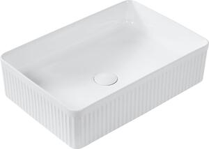 BELIANI Lavabo da bagno in Vetroceramica bianca 50 x 34 cm rettangolare in stile moderno