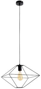 Lampada a sospensione LED RGB, metallo nero, design a gabbia, altezza 110 cm