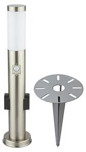 Lampada da terra, 2x presa di corrente, rilevatore di movimento, picchetto di terra