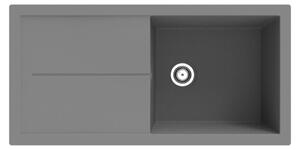 Lavello Cleveland, resistente ai minerali, 100 x 50 cm, grigio