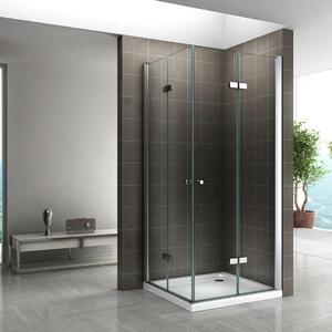 Cabina doccia i-flair con porta pieghevole 75x75x180 cm in vetro di sicurezza trasparente da 6 mm - DK99