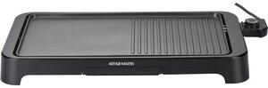 ARTHUR MARTIN AMPL204, piastra elettrica da 2000 W, a doppia zona, antiaderente, con termostato, colore nero