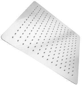 Soffione PaulGurke da 40 cm in acciaio inossidabile da 2 mm, piatto, a effetto pioggia