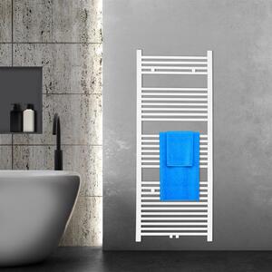 VILSTEIN radiatore da bagno, radiatore da bagno, radiatore per asciugamani attacco laterale e attacco centrale, radiatore piatto, radiatore da bagno piatto, radiatore per asciugamani da bagno, bianco, 729W, 150x60 cm