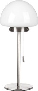 BELIANI Lampada da tavolo argento Base in metallo Paralume in vetro Interruttore a strappo Lampada per ufficio in stile minimalista
