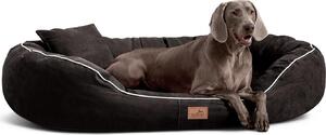 Tierlando® Lettino ortopedico per cani MARLON VISCO PLUS velour - Dimensioni: 100x85cm | Colore: 03 Nero