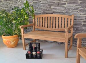 MiaMöbel panca da giardino 120 cm mobili da giardino per esterni moderni in legno massiccio teak miele