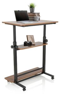 Scrivania WORKSTATION II 50 x 80 cm nero / noce