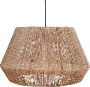 BELIANI Lampada a sospensione paralume in iuta naturale base nera lampada da soffitto in ferro illuminazione boho per soggiorno sala da pranzo
