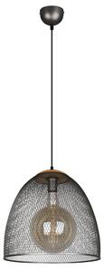 Lampada a sospensione, design a griglia, legno, argento, altezza 150 cm