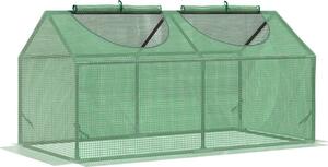 Serra in plastica Outsunny con finestra, serra per pomodori in PE, 120x60x60 cm, verde