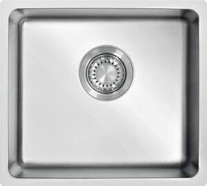 Lavello da incasso - 1 vasca - 49 x 44 cm - acciaio inox - lucido - incl. valvola a cestello