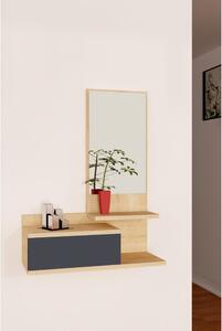 Mensola da parete con specchio ROZELLA 90x60 cm beige/antracite