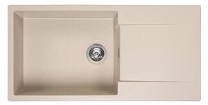Lavello in granito Reginox con scolapiatti, vasca sinistra, Amsterdam 540 Caffe Silvery 54x44 cm R30820