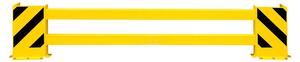 Set di tavole di protezione per scaffali, per doppia fila di scaffali, interno, regolabile da 2300-2700 mm, rivestito in giallo, con strisce nere