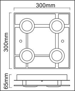 Lampada da soffitto *MALTA* a 4 luci con LED GU10 4x 3 Watt