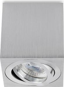 Lampada a soffitto LED quadrata, da incasso, con attacco GU10, 7W, in alluminio