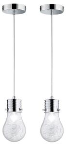 Set di 2 lampade a sospensione, stile Edison, rete metallica, vetro, diametro 12 cm