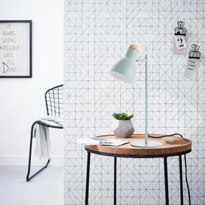 Lampada da tavolo, altezza 44 cm, testa orientabile, E14, 25 W, metallo/legno