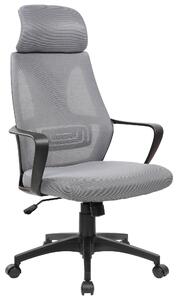 Sedia da ufficio con supporto lombare, rivestita in tessuto a rete. Sedia da scrivania con funzione basculante, sedia girevole ergonomica con schienale regolabile e traspirante. Colore: nero/grigio