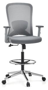 Hjh OFFICE sedia da banco Top Work 44 W con braccioli (regolabile in altezza) tessuto / mesh