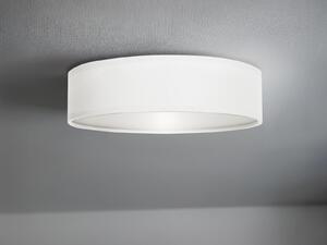 Plafoniera LED rotonda Ø40 con paralume in tessuto bianco - Lampade a soffitto con paralume