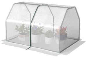 Serra in pellicola Outsunny - Mini serra resistente ai raggi UV per giardino - Bianca