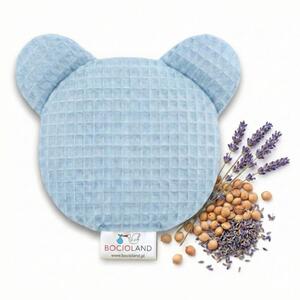 Borsa dell'acqua calda a forma di orsacchiotto con noccioli di ciliegia e lavanda 180 g Blu / Bocioland