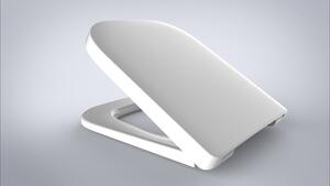VIGOUR Sedile WC Derby con cerniera in acciaio inox rimovibile, senza chiusura ammortizzata, bianco