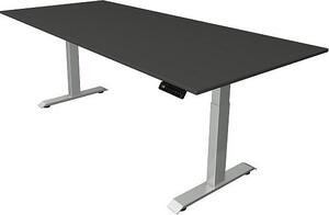 Scrivania Kerkmann Move 4 regolabile in altezza elettricamente, antracite, rettangolare, con base a T argento, 250,0 x 100,0 cm