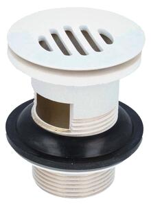 Valvola a stelo universale tecuro bianco RAL 9010 - per lavabi con troppopieno