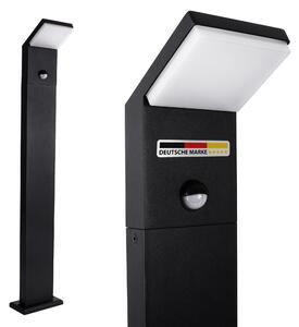 Lampada da esterno a LED 1505A1-800: con sensore di movimento, elegante, nera, luce bianco caldo