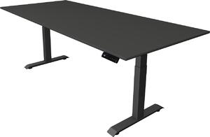 Scrivania Kerkmann Move 4 regolabile in altezza elettricamente, antracite, rettangolare, con base a T grigia, 225,0 x 100,0 cm