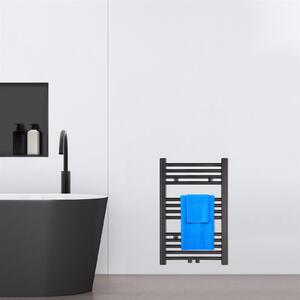 VILSTEIN radiatore da bagno, radiatore da bagno, radiatore per asciugamani attacco laterale e attacco centrale, radiatore piatto, radiatore da bagno piatto, radiatore per asciugamani da bagno, nero, 261W, 70x45 cm