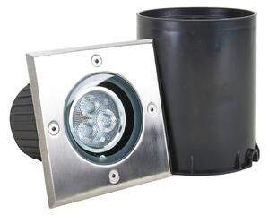 Lucande Lampada da incasso a pavimento LED Jos, angolare, orientabile, IP67