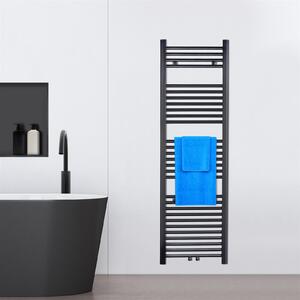 VILSTEIN radiatore da bagno, radiatore da bagno, radiatore per asciugamani attacco laterale e attacco centrale, radiatore piatto, radiatore da bagno piatto, radiatore per asciugamani da bagno, nero, 574W, 150x45 cm