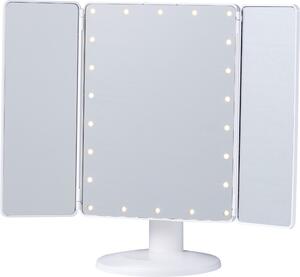 Specchio cosmetico a LED con base, luce dimmerabile a temperatura di colore variabile e batteria ricaricabile