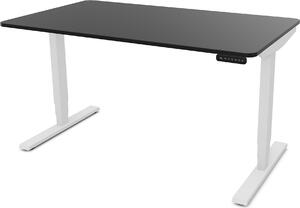 ASSMANN Scrivania regolabile elettricamente in altezza Y-Line Curved Nero Bianco, 140x80cm, funzione memoria, doppio motore