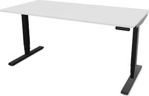 ASSMANN Scrivania elettrica regolabile in altezza Y-Line Curved Bianca Nera, 180x80cm, funzione memoria, doppio motore