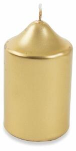 Candela cilindrica in cera colorata per decorazioni e centrotavola 6x10 cm - Gold