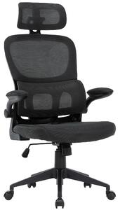 Sedia da ufficio flessibile dal moderno design in rete; sedia da scrivania ergonomica con supporto per il collo e la zona lombare; sedia da gaming con schienale in rete traspirante e funzione oscillante; colore: antracite
