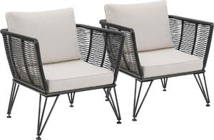 Poltrona da giardino tectake® Sundo con design intrecciato