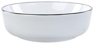 BELIANI Lavabo da appoggio in Vetroceramica bianca ⌀ 42 cm bordo nero superficie lucida forma rotonda stile moderno bagno