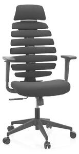 Hjh OFFICE Sedia professionale per ufficio ERGO LINE ECO Sedia da scrivania ergonomica con braccioli in tessuto nero Sedia girevole per ufficio, casa