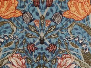 Cuscino decorativo blu arancio cotone 45 x 45 cm cotone motivo fiore frange moderno glamour decor Beliani